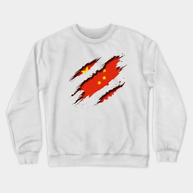 China Shredding Crewneck Sweatshirt by blackcheetah